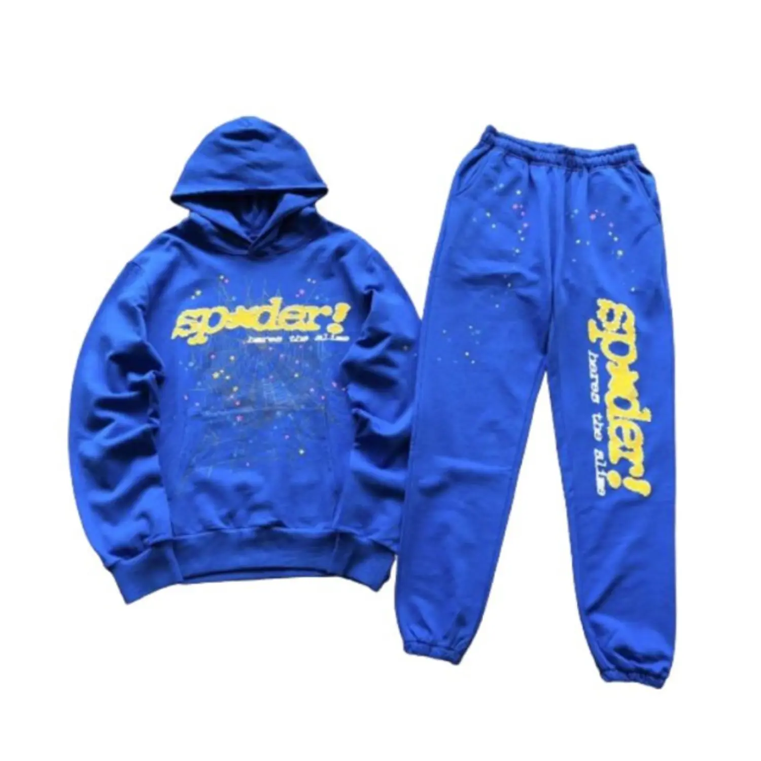 spider hoodie blue and yellow