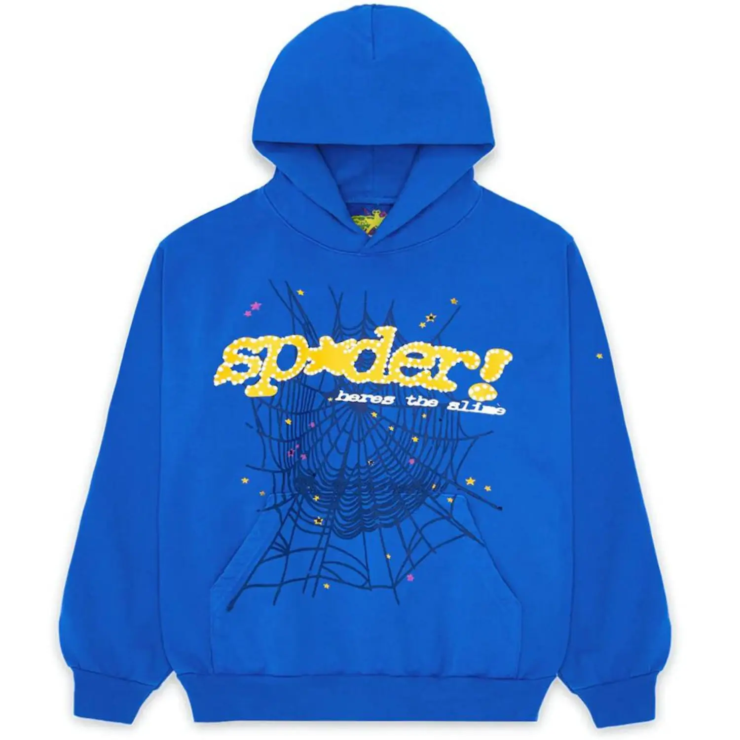 spider hoodie blue and yellow